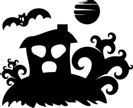 silhouette maison spooky Halloween