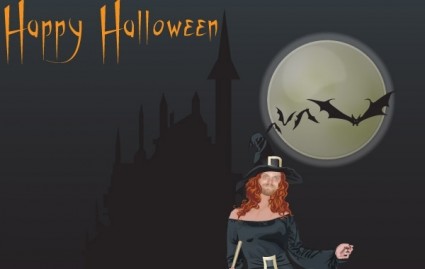 Хэллоуин ведьмы свободный вектор