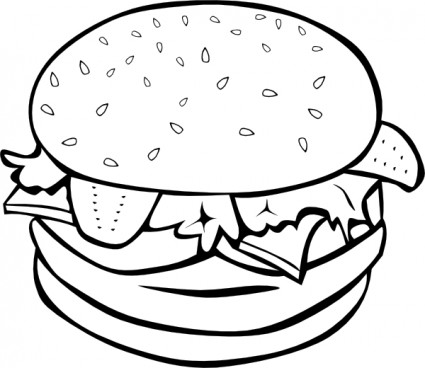 hambúrguer b e w clipart