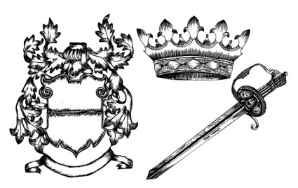 handgezeichnete heraldische Elemente