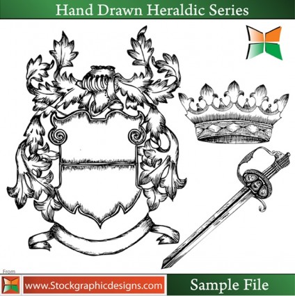 handgezeichnete heraldische Elemente