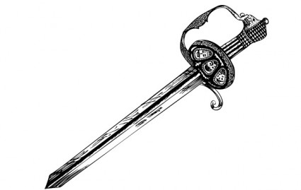 рука нарисованные меч