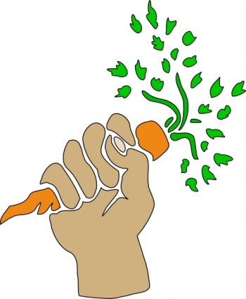 mão segurando o clipart de cenoura