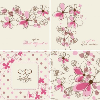 mão pintado flores fundo do cartão