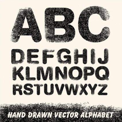 Handdrawn Linie Entwurf Buchstaben Vektor