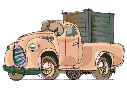 ręcznie malowane kreskówka samochód wektor
