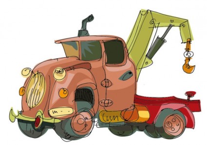 ręcznie malowane kreskówka samochód wektor