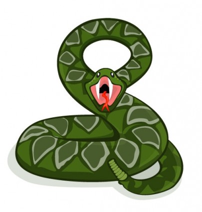 vecteur de serpent pour le dessin animé peint à la main