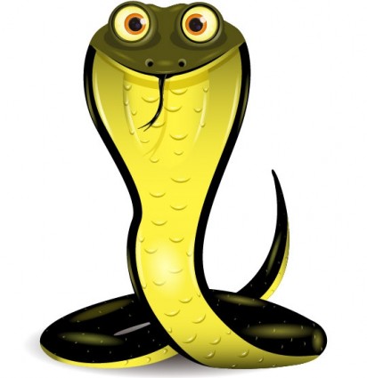 Handpainted phim hoạt hình con rắn vectơ