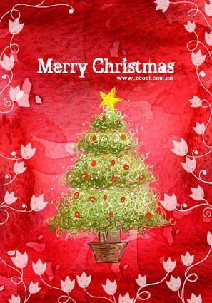 Handpainted Christmas Posters Psd Layered