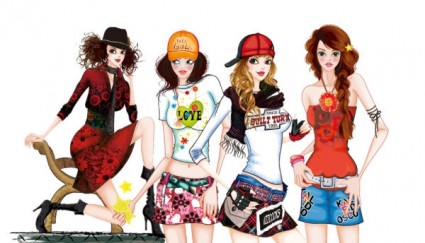 Handpainted Female Fashion Png Images
