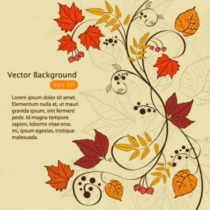Handpainted Maple Leaf Background Vector