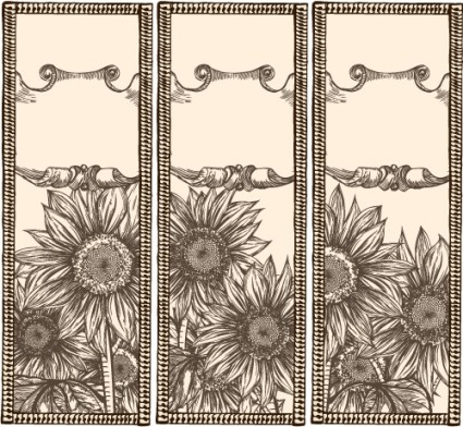 Handpainted Sunflowers Vector