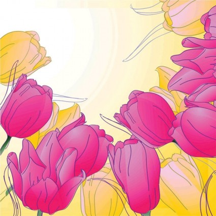Hoa tulip Handpainted vector