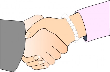 握手与黑色轮廓白色男人和女人淡水珍珠手链