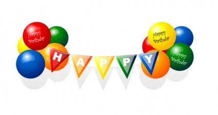 祝你生日快乐气球矢量