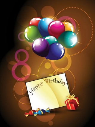 Happy birthday kartu pos vektor
