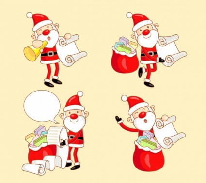 счастливый Санта-Клаус векторные иллюстрации