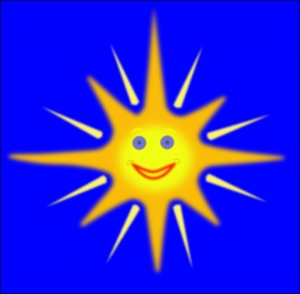 clip art de sol feliz