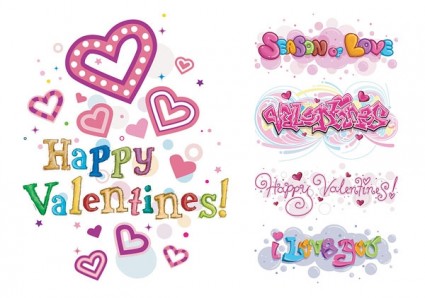 Happy valentine ngày wordart vector