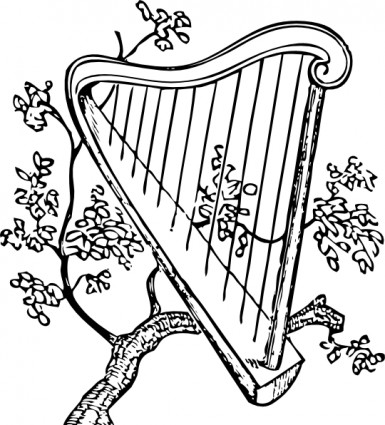 harpa e ramo de clip-art