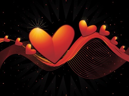 Heart And Dynamic Lines Vector