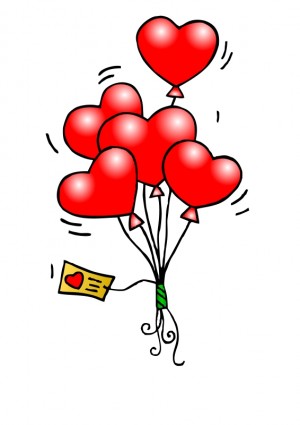 balões de coração
