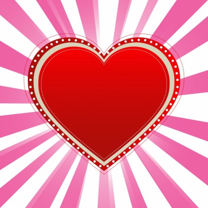 illustration de coeur avec bordure en pointillé