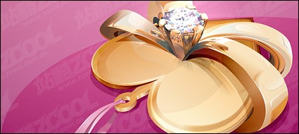 Алмаз ожерелье Векторный материал в форме сердца