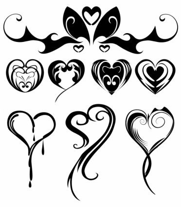 coeur en forme de tatouages