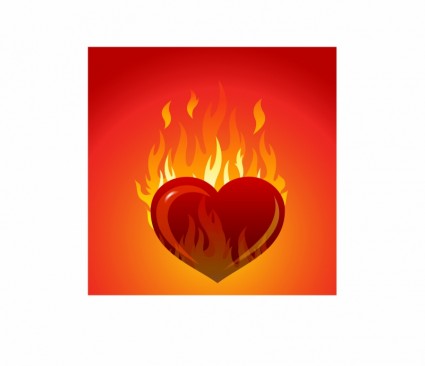 corazón con las llamas