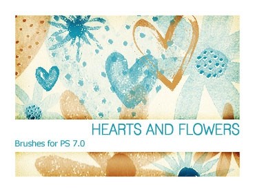 corações e flores