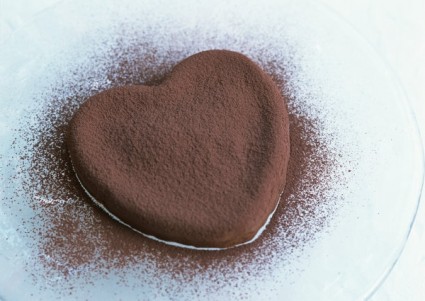 Herzförmiger Schokolade Kuchen