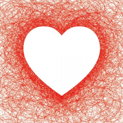 เวกเตอร์เส้นสีแดง heartshaped