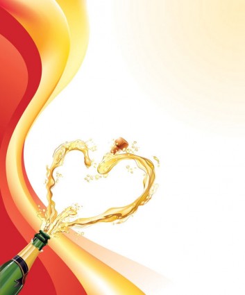 Herzförmiger Vektor Champagner