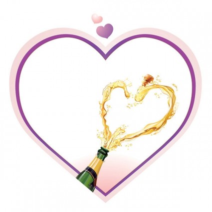 champanhe de vector heartshaped
