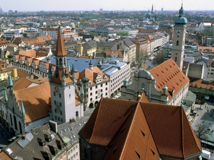heiliggeistkirche와 오래 된 타운 홀 벽지 독일 세계