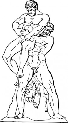 Herakles und Antaios ClipArt