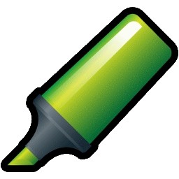 ปากกาเน้นข้อความสีเขียว
