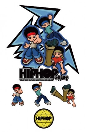 vector de personajes de dibujos animados de hiphop