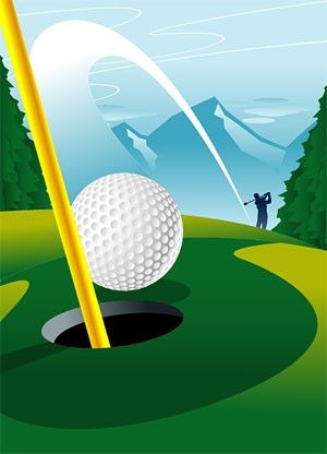 луночное гольф-поле вектор