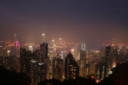 linha de céu de Ásia de Hong kong