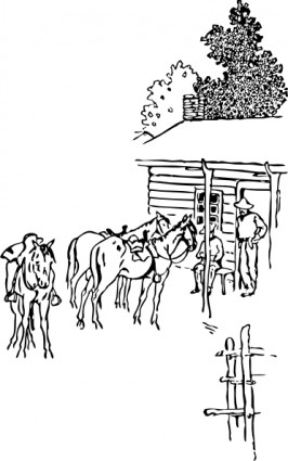 clipart camp cheval