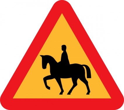 馬のライダーの道路標識のクリップアート
