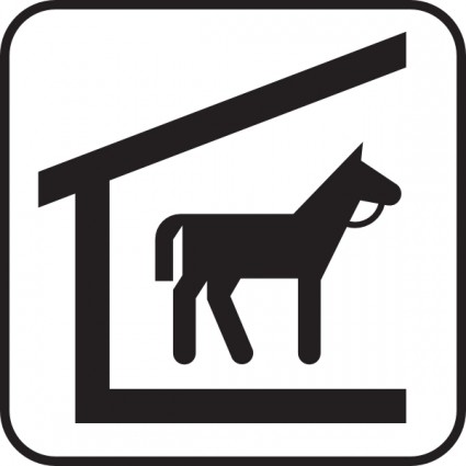 clipart stable de cheval