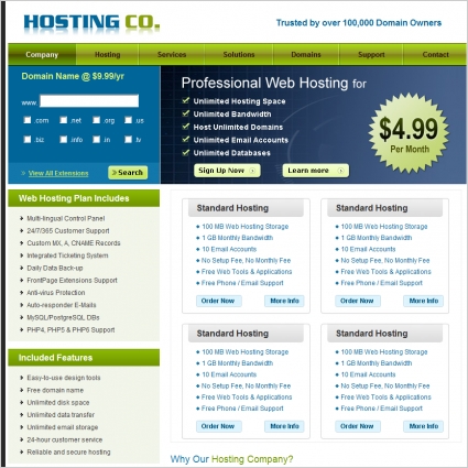 Hosting co template