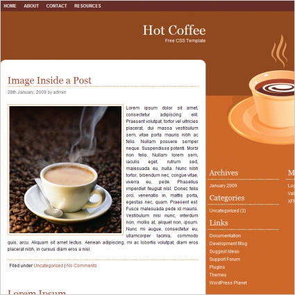 modèle de café chaud