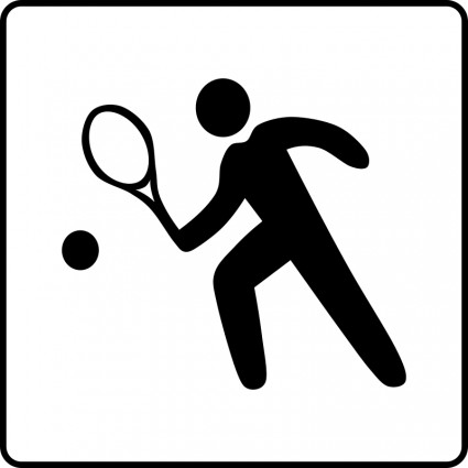 Hotel-Symbol hat Tennisplatz