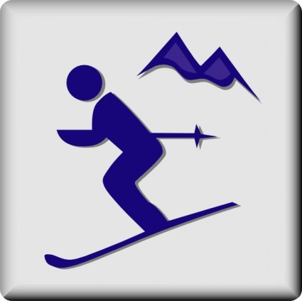 Arte del clip del área del esquí del icono del Hotel
