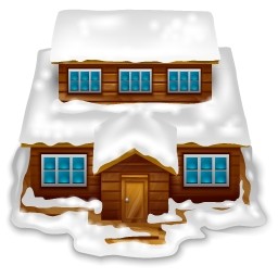 البيت مع الثلج